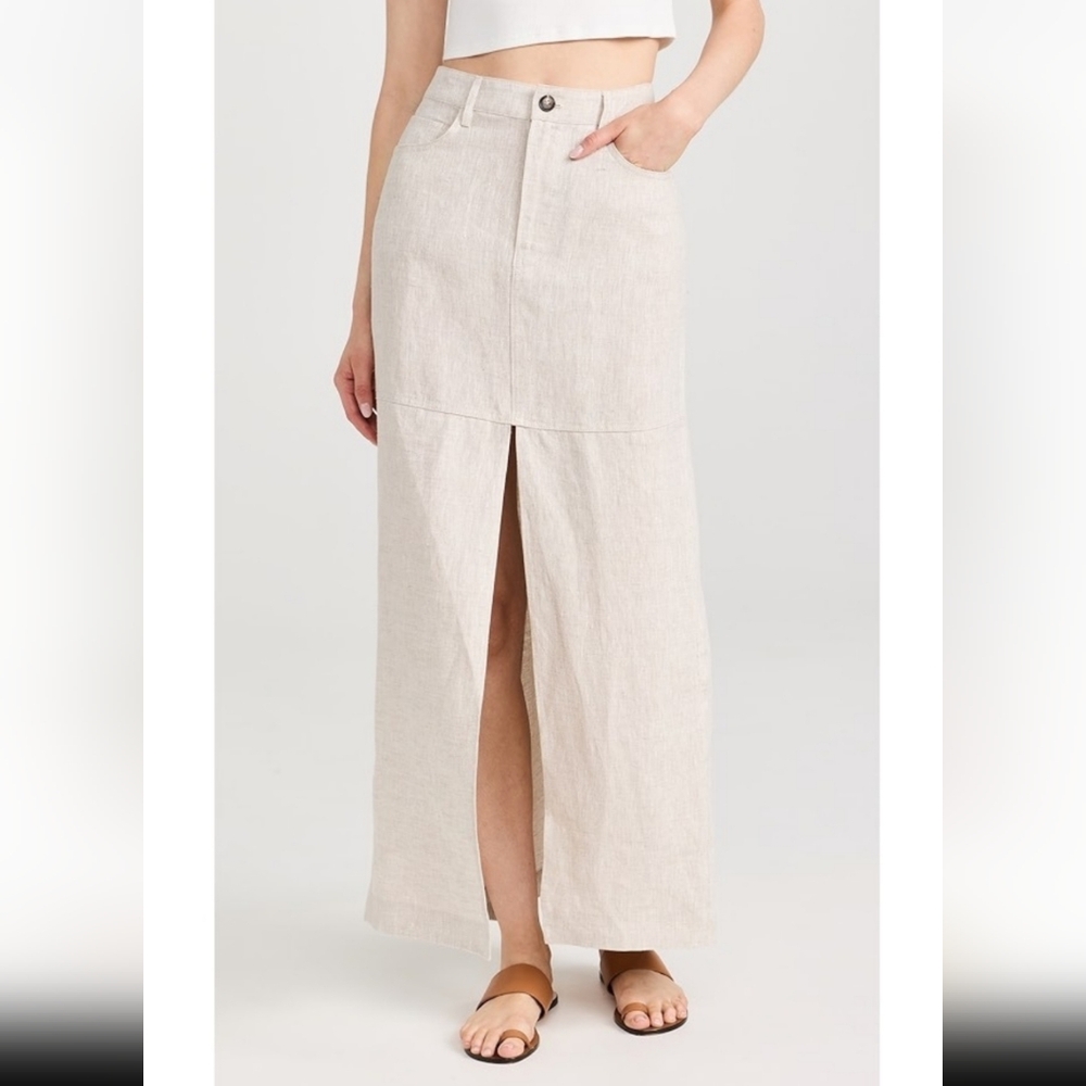 Reformation Beige Maxi Skirt with Front Slit - Picture 6 of 12